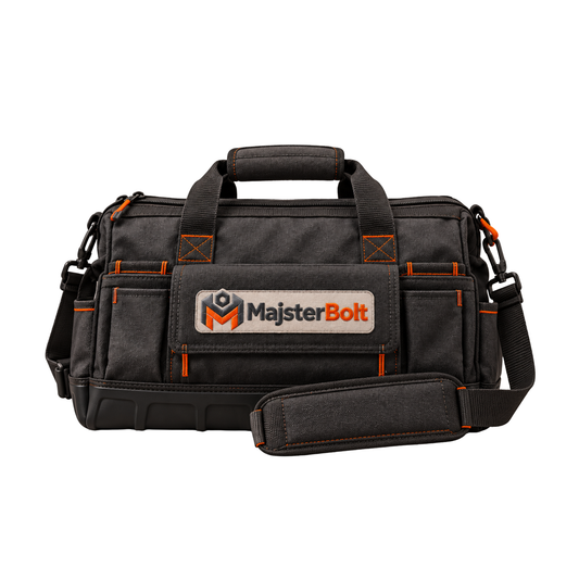 MajsterBolt Black Tool Bag with Shoulder Strap